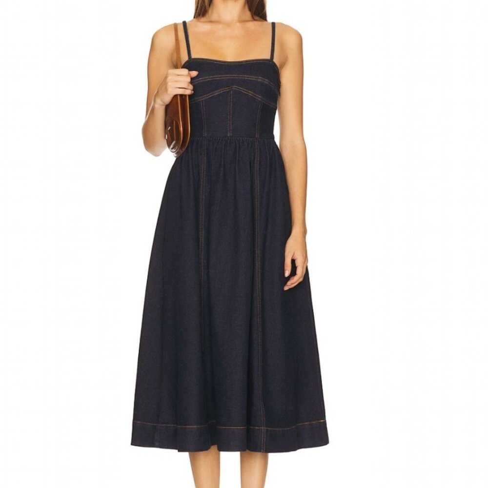 Susana Monaco Dark Indigo Denim Midi Dress